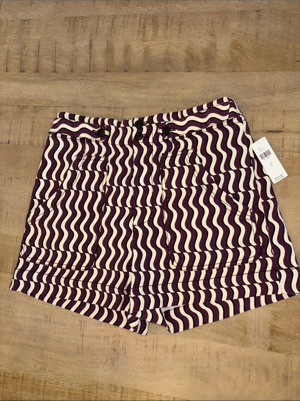 Anthropologie Maeve Wavy High-Rise A-Line Shorts Size 4 NWT Boho Festival